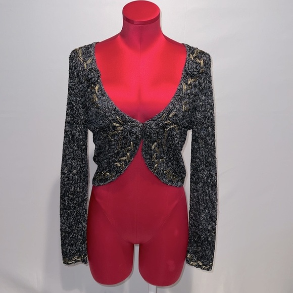 ball of cotton Sweaters - Ball of Cotton Blue Detailed Shrug Cardigan!